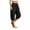 Black, variant on Women's High Waisted Casual Capri Pants Elastic Waist with Pockets Loose Fit Cropped Boho Beach Cuffed Trousers