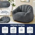 thumbnail image 5 of KINGYES Giant Bean Bag Chair, Oversized 3.6 FT Beanbag Chair, No Assembly Lazy Sofa Chair with Premium Memory Foam Filler and Chair Cover for Living Room, Bedroom, Dorm, 5 of 8