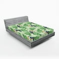 thumbnail image 2 of Ambesonne Birds and Nature Fitted Sheet, Exotics Toucan Art, Full Size, Purpleblue Fern Green, 2 of 5