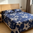 thumbnail image 4 of Linnome Flat Sheet Comfortable Bed Sheet with Star Patterns Mattress Protective Cover Easy Clean for Double or Twin Bed Multicolor#13, 4 of 6