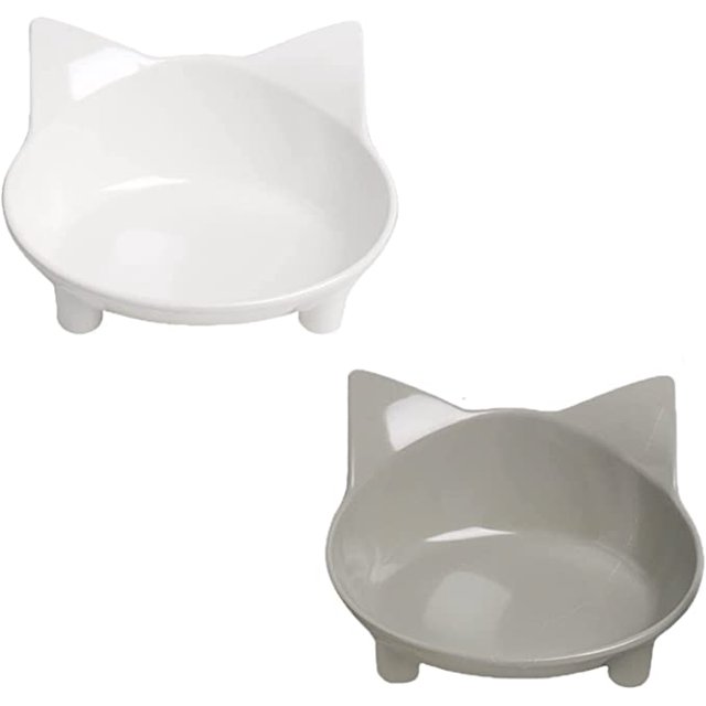 Cat Bowls Cat Food Bowl Non Slip Pet Bowl Shallow Cat Water Bowl Cat Feeding Wide Bowls to Stress Relief of Whisker Fatigue Dog Bowl Dish for Puppy Cats Rabbits Small Animals(Safe Food-Grade Material)