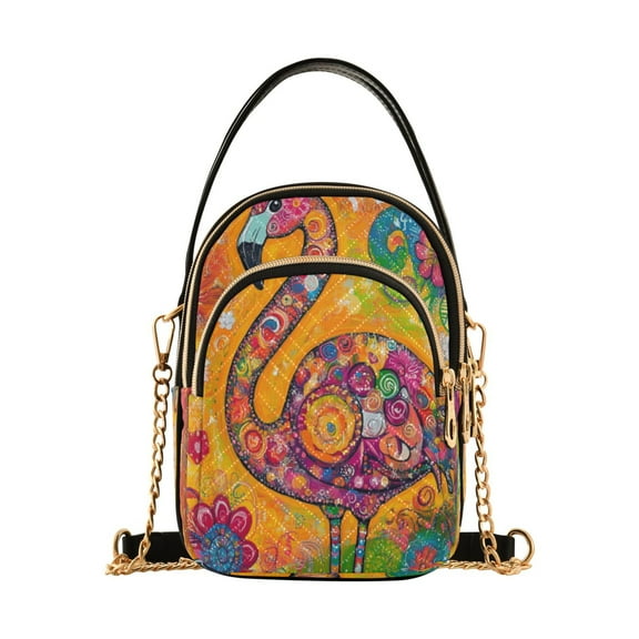 DIXRUYEE Cross Body Fashion Shoulder Waist Purse Bags Whimsical Flamingo Delight Pocket Handbags