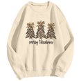 thumbnail image 5 of adviicd Women's Merry Christmas Sweatshirt Cute Xmas Leopard Tree Printed Pullover Loose Casual Long Sleeved Tops (Beige, XL), 5 of 5