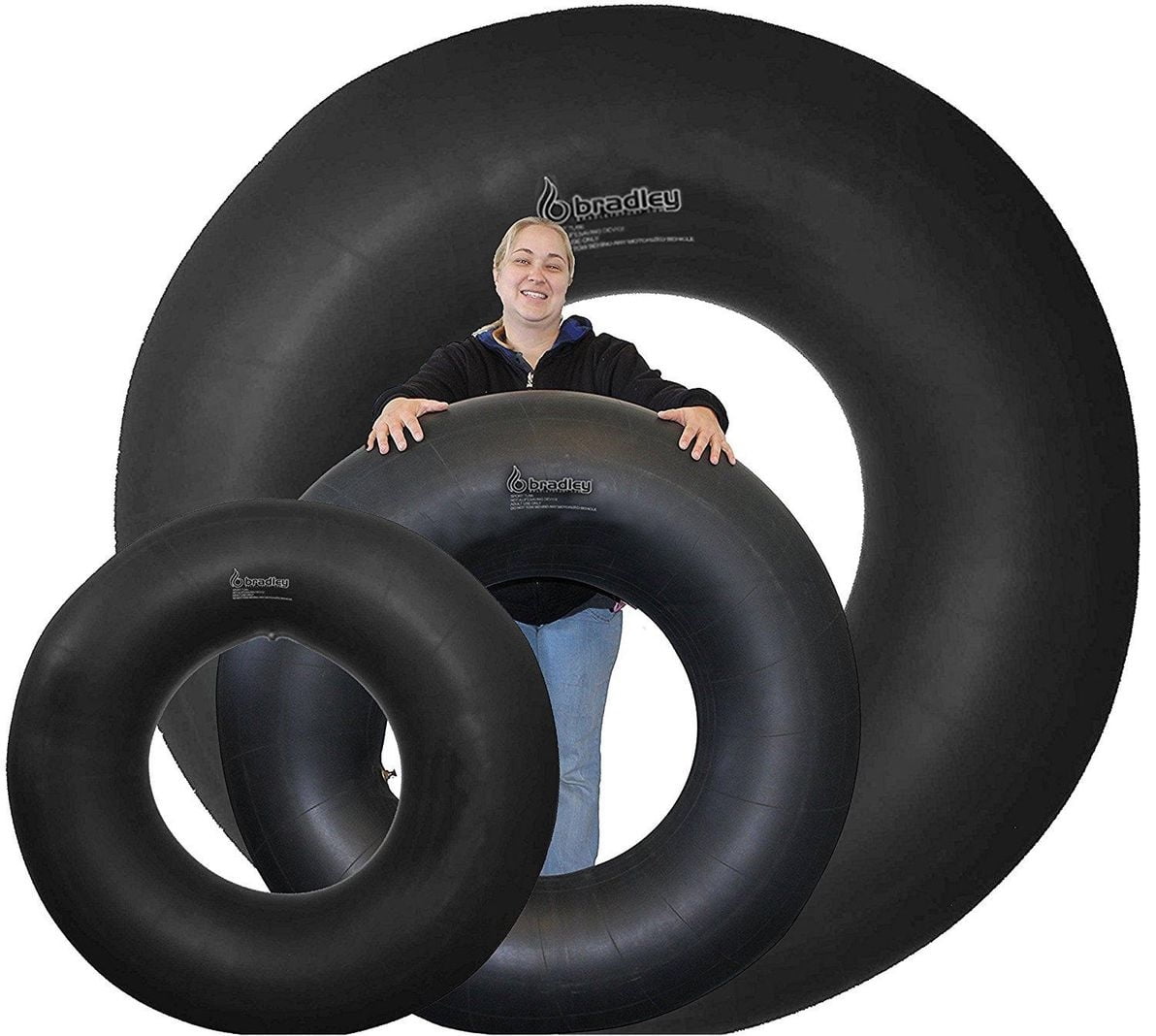 Bradley Pack of 2 Bradley Heavy Duty Rubber Inner Tube for Floating River   Snow Tube; Heavy duty pool float for kids and small adults; pool tube  closing; large lake floats for