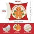 thumbnail image 2 of Merry Christmas Gingerbread Man House Decorative Throw Pillow Cover 18x18 Set of 4, Xmas Red Polka Dot Coffee Welcome Home Decorations, Winter Happy Cushion Case Decor for Sofa Couch, 2 of 6