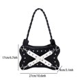 thumbnail image 5 of Diconna Women's Crossbody Bag with Adjustable Shoulder Strap Stylish Face Pattern Rivets Design Shoulder Bag, 5 of 5