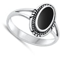 thumbnail image 4 of CHOOSE YOUR COLOR Cocktail Bali Simulated Black Onyx Ring .925 Sterling Silver Band CZ Female Size 8, 4 of 4