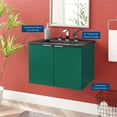 thumbnail image 4 of Sink Vanity Cabinet, Wall Mounted, Melamine, Green Black, Modern Contemporary Urban Design, Hotel Bedroom Bathroom Master Suite Guest, 4 of 10