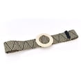 thumbnail image 4 of Womens Striped Printed Woven Elastic Summer Belt Skinny With Wood Buckle, 4 of 4