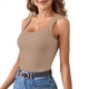 thumbnail image 2 of Camiseta Sin Mangas de Punto Acanalado Informal con Cuello Cuadrado de Verano para Mujer, Color Caqui M, 2 of 6