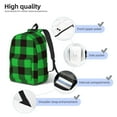 thumbnail image 6 of Geaub buffalo plaid green black durable canvas backpack: stylish, lightweight, and spacious with adjustable straps, 6 of 7