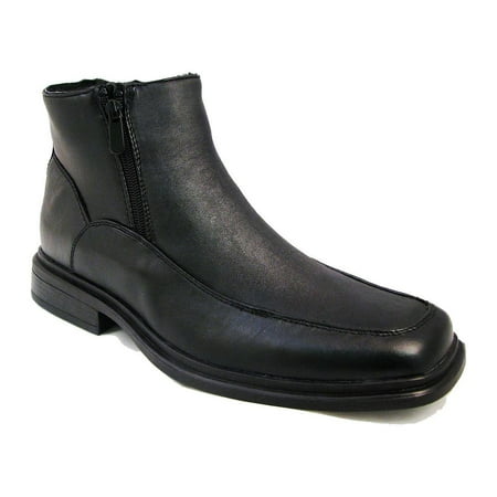 - Climate X SB35 Mens Black Leather Double Zip Ankle Warm Lined Winter Snow Boots