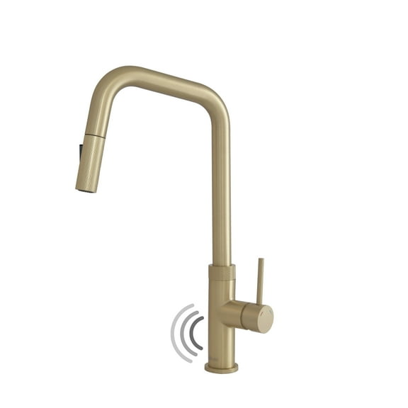 Stylish Single Handle Brushed Gold Pull Down Touchless Kitchen Faucet K-150GM
