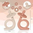 thumbnail image 2 of Baby Teething Toys, Silicone Baby Teether Baby Chew Toys BPA Free, Soothe Babies Gums Teething (Sunrise / French Beige), 2 of 6