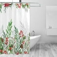 thumbnail image 3 of Christmas Flower Leaves Shower Curtain Watercolor Winter Floral Natural Holiday Home Bathtubs Bathroom Curtain Decoration 72"x72", 3 of 6