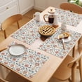 thumbnail image 5 of Retro Floral Placemats Set of 2, Red Vintage Flower Branches Non-Slip Place Mats Washable Table Mats for Kitchen Dining Table Decorations Indoor/Outdoor, 5 of 9