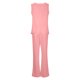 thumbnail image 5 of Conjunto de 2 piezas para mujer: chaleco sin mangas y pantalones anchos, estilo boho informal, color liso, mezcla de poliéster y spandex, 5 of 5