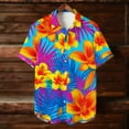 thumbnail image 3 of OGLCCG Hawaiian Shirt for Men Summer Beach Casual Short Sleeve Button Down Shirts Trendy Floral Printed Tropical Holiday T Shirts,XL,A, 3 of 8