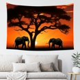 thumbnail image 6 of Shiartex Elephants Sunset Tree Tapestry Wall Hanging 100% Polyester Decorative Wall Decoration Bedroom Living Room Decor 60x40in, 6 of 7