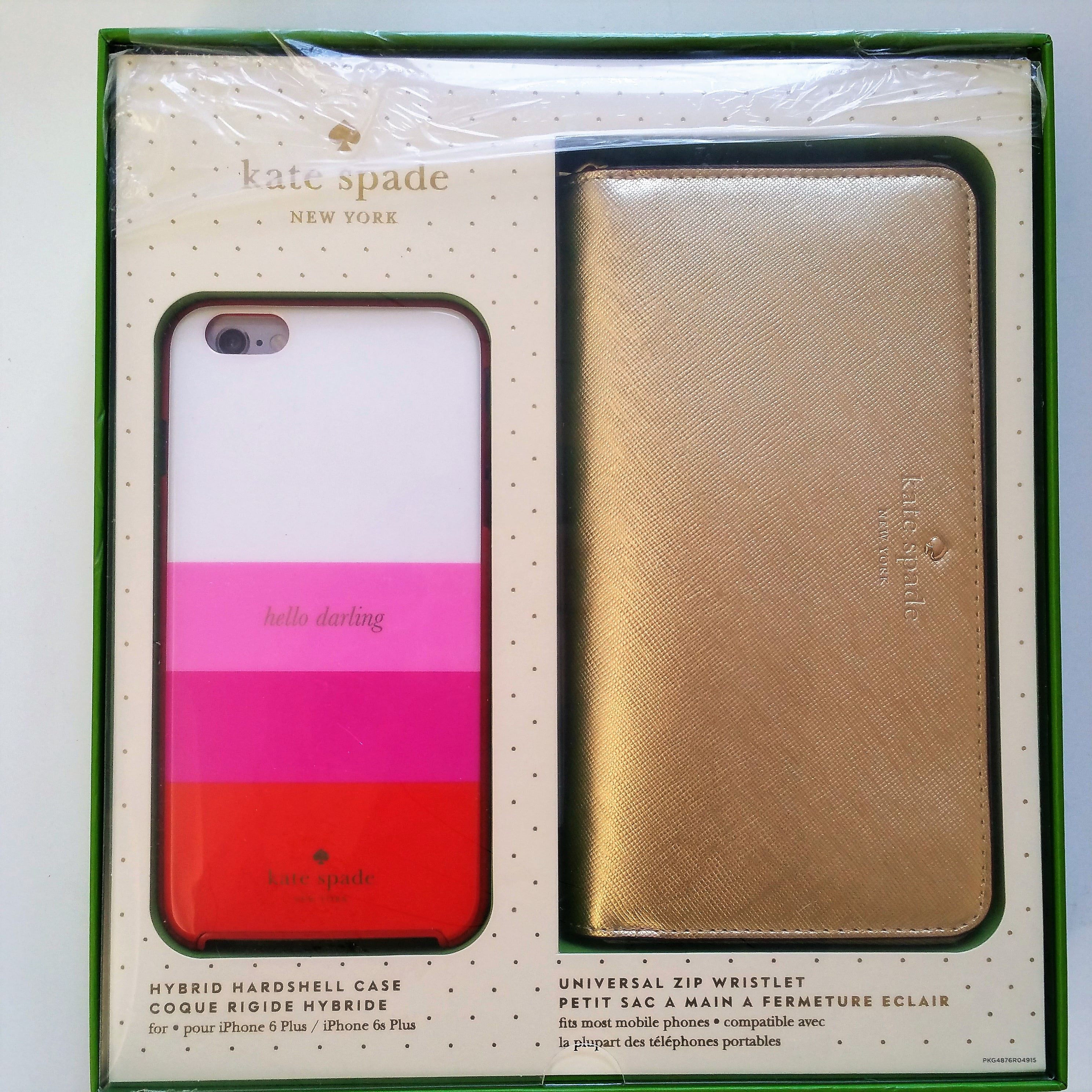 Kate Spade Universal Zip Wristlet iPhone 6 Plus 6s Plus Case Gift Box Set -  