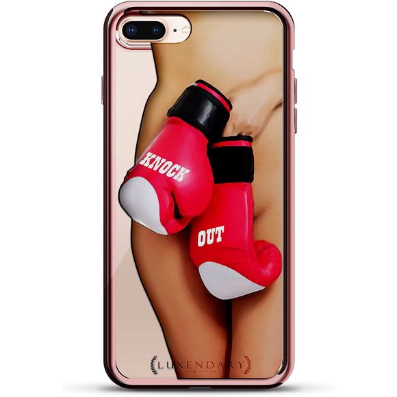 Luxendary LUX-I7PLCRMR-KNOCKOUT1, Étui Noir Vertical Design Signe Vegas Série Chrome pour iPhone 7 Plus