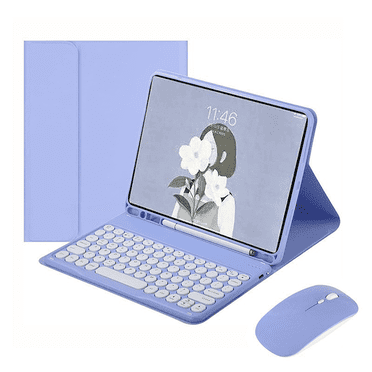 GJX for Ipad 10Th Generation Case with Keyboard Magnetic Detach for Ipad Case with Keyboard Bluetooth Mouse Multifunctional Pen Slot for Ipad Case 10Th Generation Purple