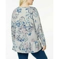 thumbnail image 2 of Style & Co Plus Size Printed Ruffled Henley Top Lt/Pas Gry 1X, 2 of 2