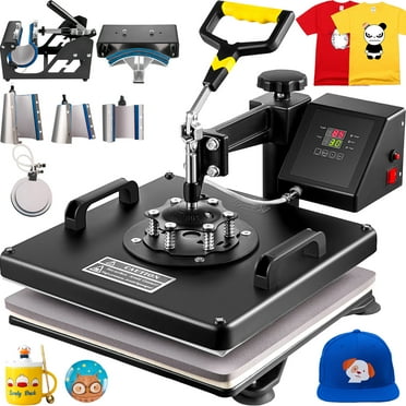 SKYSHALO 8 in 1 Heat Press Machine 15x15 inch 1050W Combo Digital Multifunctional Sublimation Heat Transfer Machine Dual LED Display for T Shirts Hat Mug Cap Plate Swing Away Design