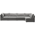 thumbnail image 6 of Meridian Furniture Jacob Grey Velvet Modular Sectional, 6 of 13