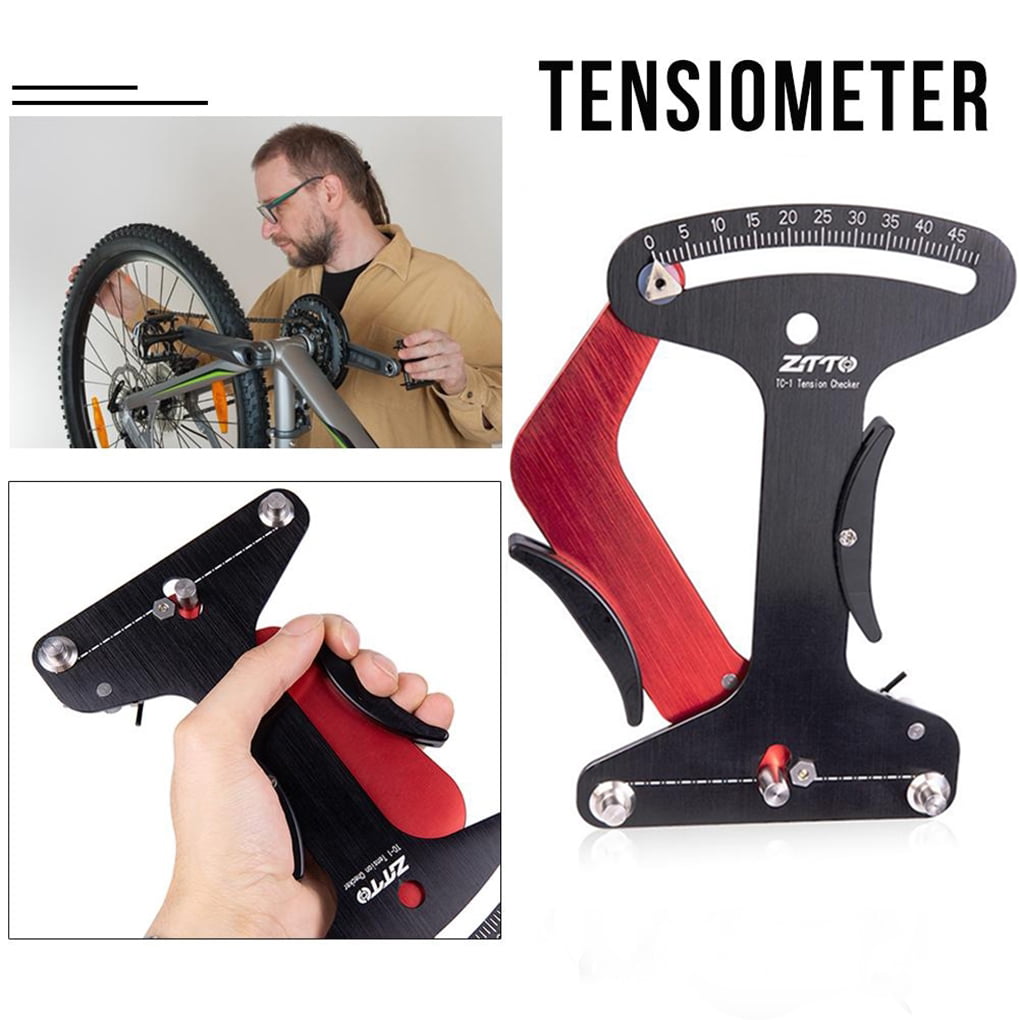 Accurate Bike Wheel Spokes Gauge Measure Calibration Tool for MTB Bicycle Correction Bicycle Spoke Tension Meter black + red Aluminum Alloy Bike Spoke Tension Meter Tool 