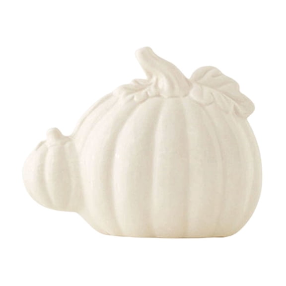 Ceramic Pumpkin Decor for Fall and Halloween - Modern Desktop and Entryway Ornament for Home Office Living Room