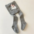 thumbnail image 4 of Generic Toddler Girls Wrap Their Feet In Leggings Wear Bunny Print Pantyhose Tights Thick Cable Knit Leggings Stockings Cotton Pantyhoses(4-6 Years,Grey), 4 of 4