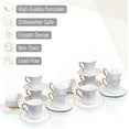 thumbnail image 3 of BTaT Espresso Cups and Saucers, 2.4 oz, Set of 12, Gold , Gift Box, 3 of 5