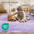 thumbnail image 4 of ODIKA 3'x5' Washable Throw Rug Stain Resistant, Low Profile, Non-Slip Dreamy Cloud Motif Circle Design Featuring Celestial Sparkles for Entryway, Kitchen, Mudroom, 4 of 7