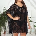 thumbnail image 5 of NIEWTR Womens Beach Cover Up Mid Length Sleeve Dress Loose Bathing Suit Coverup for Daily Wear(Black,4XL), 5 of 7