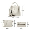 thumbnail image 3 of Ranliy Womens Purse and Handbag 3 Pcs Bag Set Tassel Tote Clutch Satchel Top Handle Shoulder Bag, 3 of 8