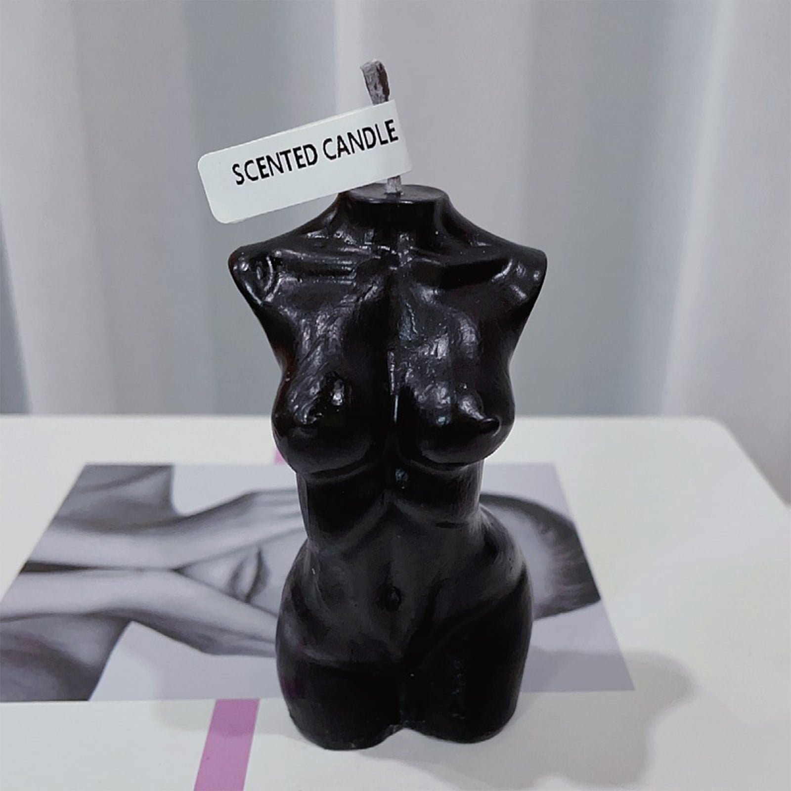 Luxicdy Body Shaped Candle, Female Body Candle Woman Candles for Living Room Bedroom Bathroom Home Table Aesthetic Decoration Christmas, Soy Wax Scented Candle Scented(Black)