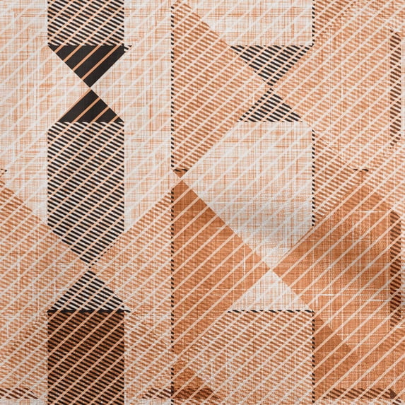 oneOone Georgette Viscose Rust Brown Fabric Check Diy Clothing Quilting Fabric Print Fabric By Yard 42 Inch Wide