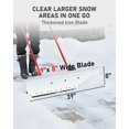 thumbnail image 2 of Outvita 39-inch Snow Pusher Shovel with Wheels, Bi-Directional Wheeled Push Snow Plow Removal for Driveway and Sidewalks with Angled Blade (White & Red), 2 of 18