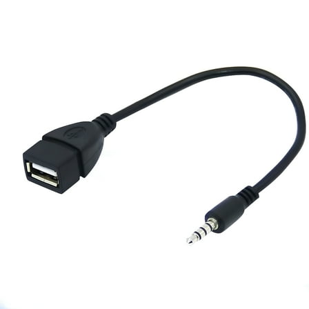 GJX 18cm 3.5mm Male AUX Jack to USB 2.0 Type A Female OTG Cable Adapter