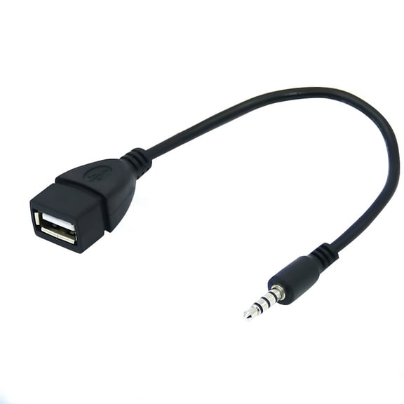 GJX 18cm 3.5mm Male AUX Jack to USB 2.0 Type A Female OTG Cable Adapter