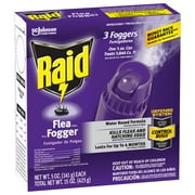 (2 pack) Raid Flea Killer Plus Fogger, Room Treatment Flea Bomb Kills up to 4 Months 15 oz, 3 Piece