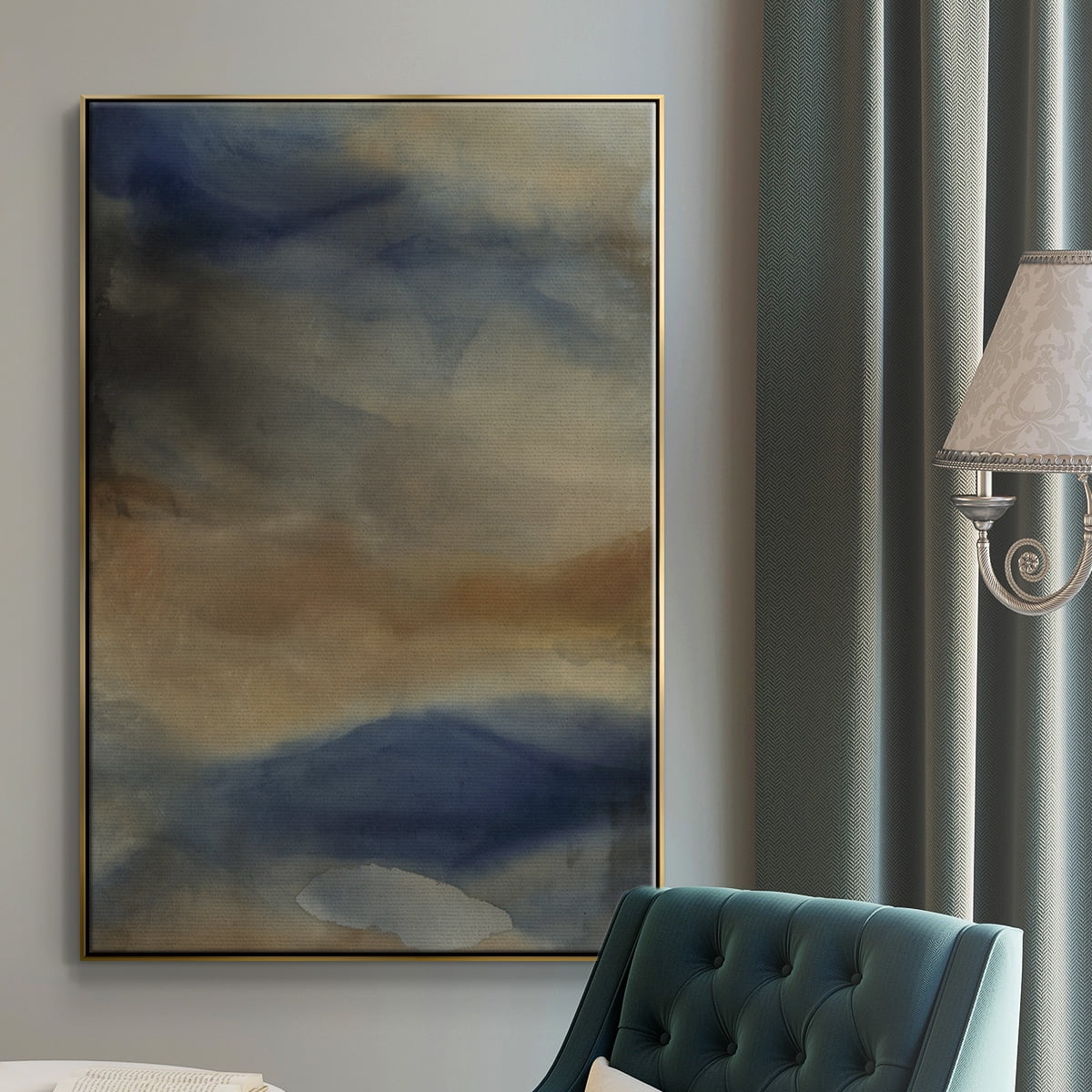 Reflection Framed Premium Gallery Wrapped Canvas - Ready to Hang - 25 x 37 - Gold Floating Frame