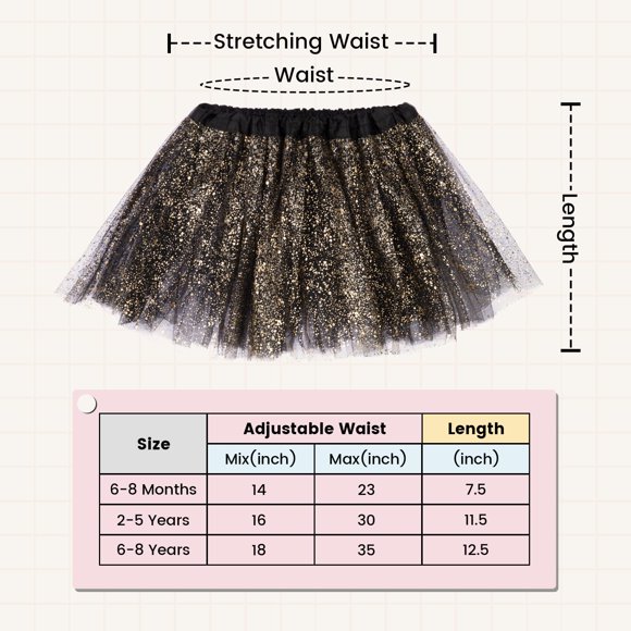 Simplicity Baby Girl's Classic Layers Tulle Tutu Skirt (6 Months to 8 Years)