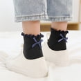 thumbnail image 2 of Biekopu Women Long Socks, Elegant Wavy Edge Sweet Bow Socks Casual Socks for Daily Party, 2 of 5