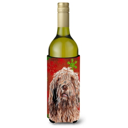 

Carolines Treasures SC9757LITERK Otterhound Red Snowflakes Holiday Wine Bottle Hugger Wine Bottle multicolor