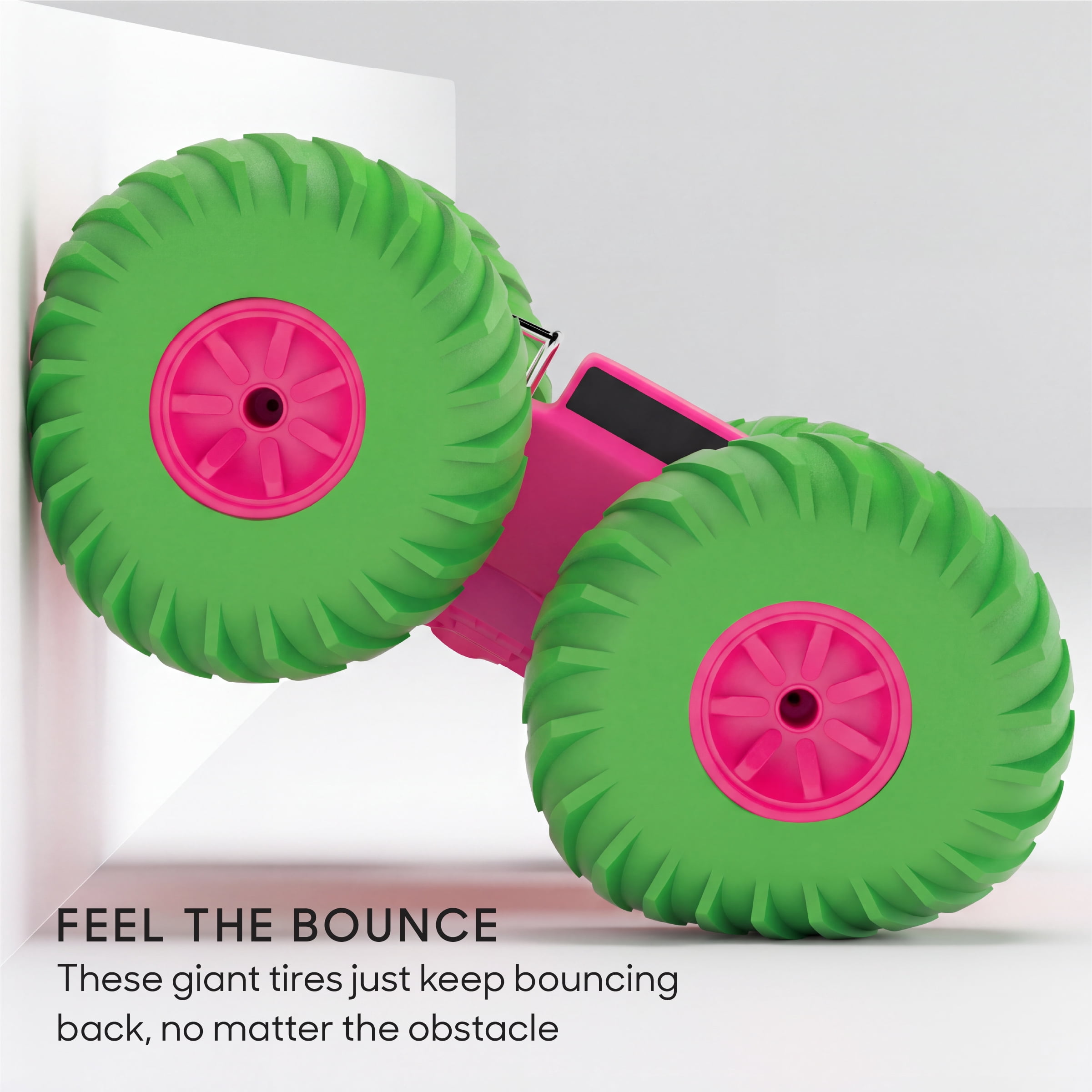 Sharper Image Bounce Buggy RC Stunt Car, Pink, Inflatable Tires, 2.4GHz Remote, High-Speed Flips & Auto Stunts, Pink