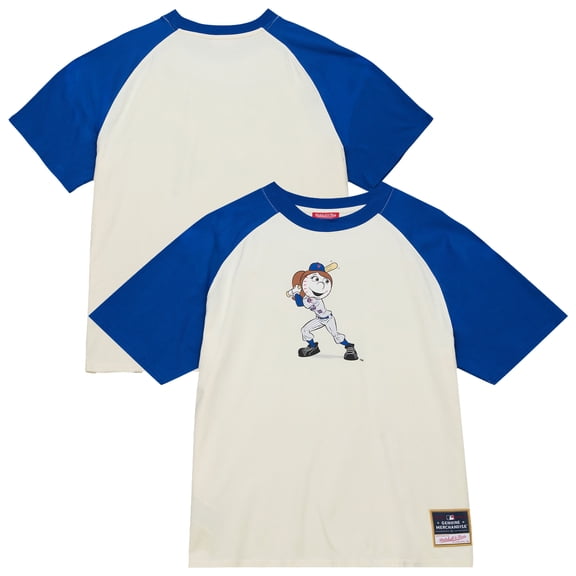 Women's Mitchell & Ness  Cream New York Mets Boyfriend Raglan T-Shirt