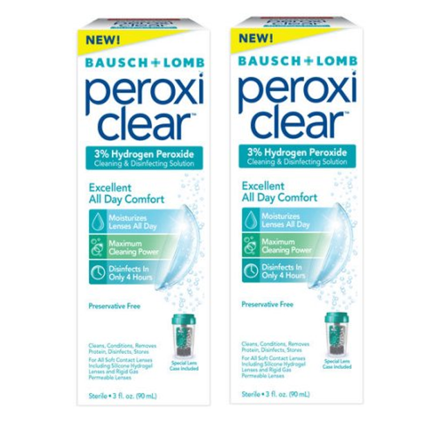 Bausch + Lomb Peroxi Clear 3 Hydrogen Peroxide Contact Lens Cleaning