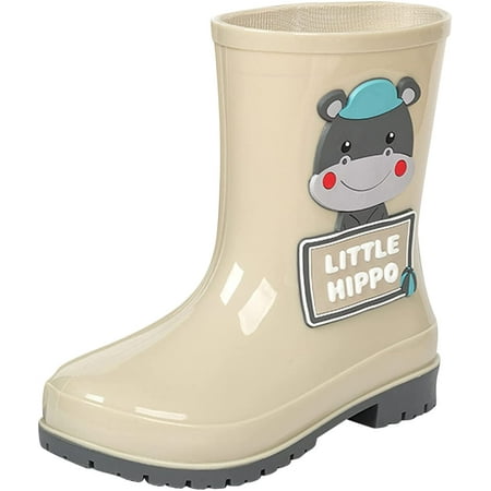 

QWZNDZGR Baby Waterproof Rain Boot PVC Catoon Cute Rain Boot Dinosaur Boys Girls Shoes Waterproof Rain Boots Easy to Clean